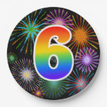 [ Thumbnail: 6th Event - Fun, Colorful, Bold, Rainbow 6 Paper Plates ]