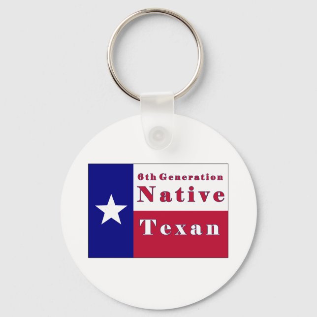 6th Generation Native Texan Flag Keychain (Front)