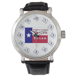 6th Generation Native Texan Flag Watch