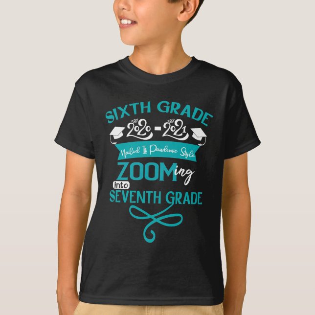6th Grade 2021 Pandemic Style Graduation Gift T-Shirt (Front)