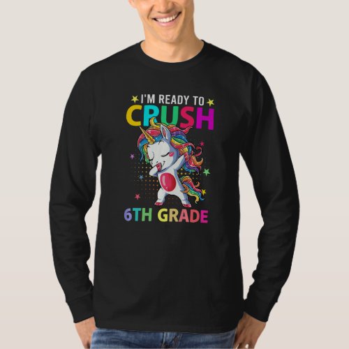 6th Grade Dabbing Unicorn Back To School Girls T_Shirt