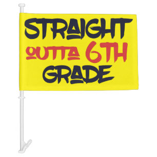6th Grade Graduation Car Parade Funny Modern Flag