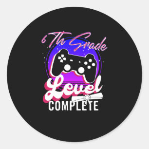 6th Grade Graduation Gamer Graduation Classic Round Sticker
