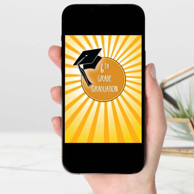 6th Grade Graduation Hat on Sun Card (Front Digital)