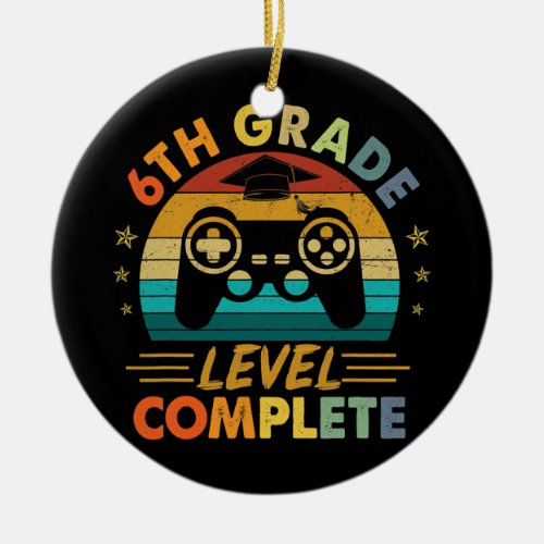 6th Grade Graduation Level Completed Gamer Ceramic Ornament