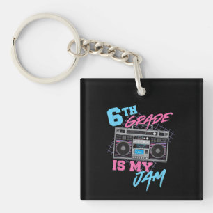 6th Grade Is My Jam Vintage 80s Boombox Student Keychain