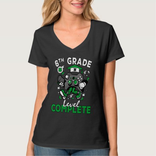 6th Grade Level Complete Last Day Of School Gamer  T_Shirt