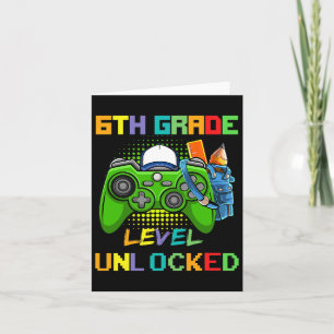 6th Grade Level Unlocked Video Game Back To School Card