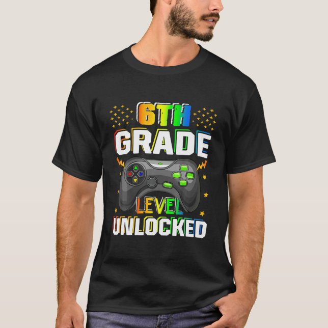 6Th Grade Level Unlocked Video Game Controller Gam T-Shirt (Front)