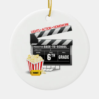 6th Grade Movie Clapboard Ceramic Ornament