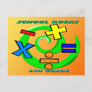 6th Grade Rocks - Math Symbols Postcard