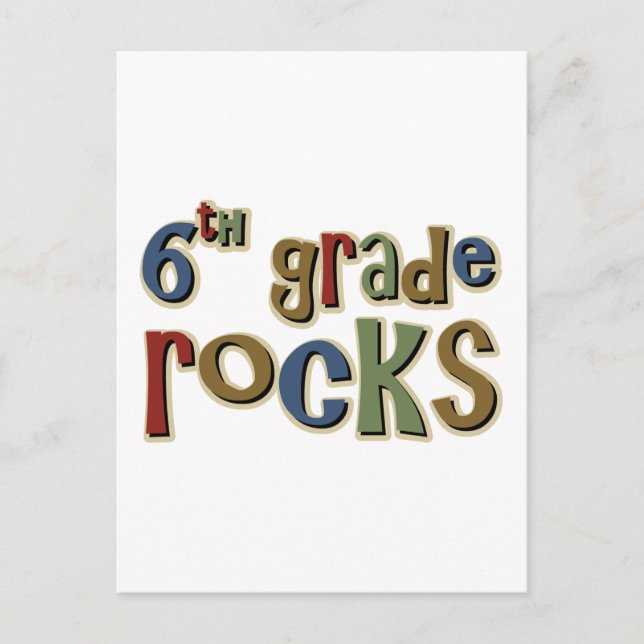 6th Grade Rocks Sixth Postcard (Front)