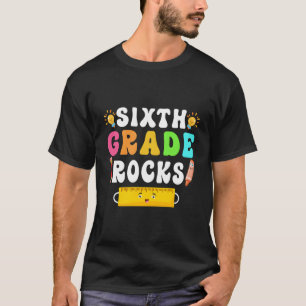 6Th Grade Rocks Student Sixth Grade Retro Back To T-Shirt