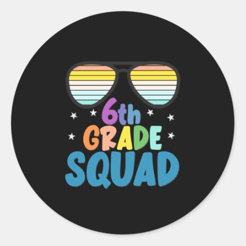 6th Grade Squad Classic Round Sticker