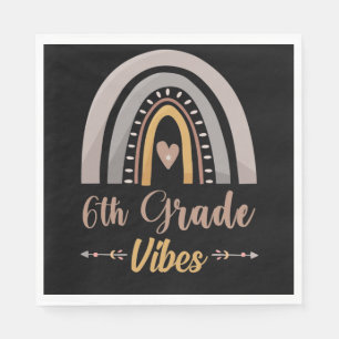 6th Grade Vibes Rainbow Sixth Grade Back to School Napkins