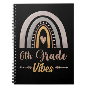 6th Grade Vibes Rainbow Sixth Grade Back to School Notebook