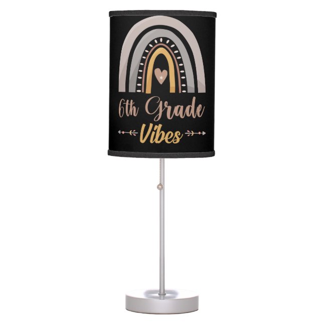 6th Grade Vibes Rainbow Sixth Grade Back to School Table Lamp (Front)
