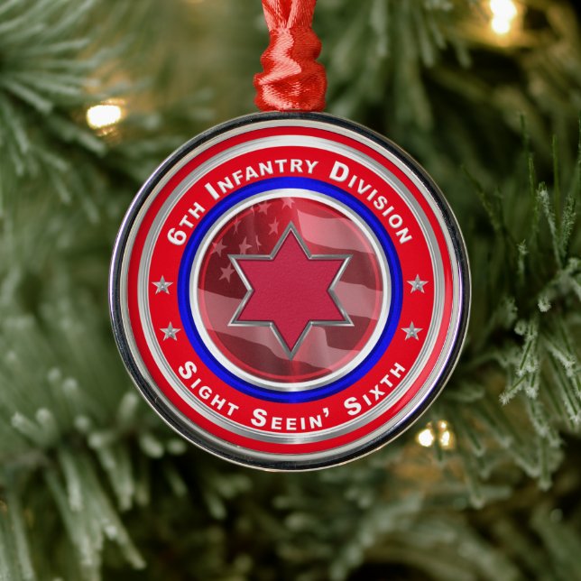 6th Infantry Division Keepsake Christmas Metal Ornament (Tree)