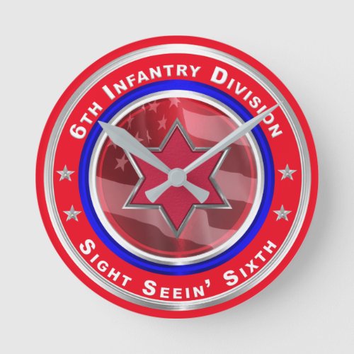 6th Infantry Division Keepsake Round Clock