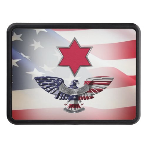 6th Infantry Division Red Star Eagle  Hitch Cover