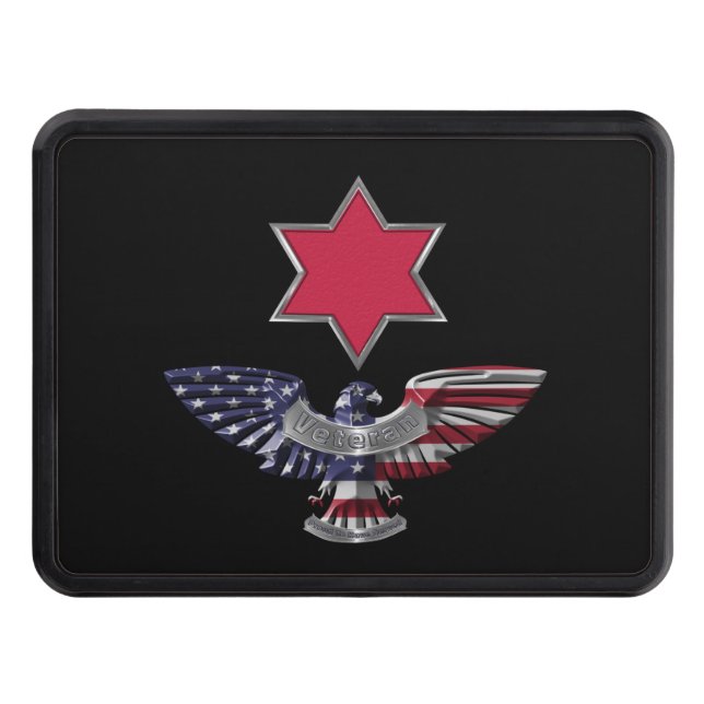 6th Infantry Division Red Star Eagle  Hitch Cover (Front)