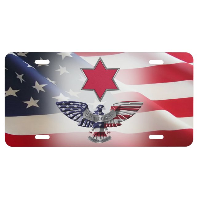6th Infantry Division “Red Star” Eagle License Plate (Front)