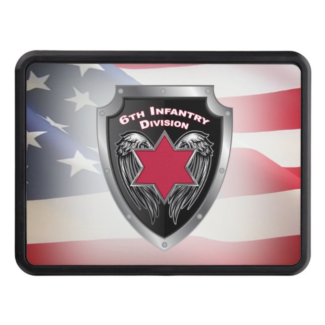 6th Infantry Division Red Star Shield  Hitch Cover (Front)