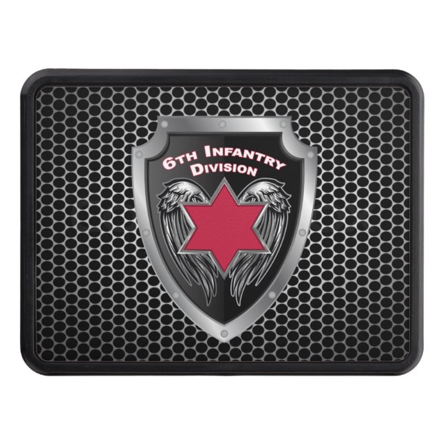 6th Infantry Division Red Star Shield  Hitch Cover (Front)