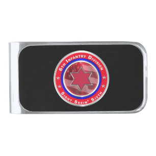 6th Infantry Division Veteran Silver Finish Money Clip