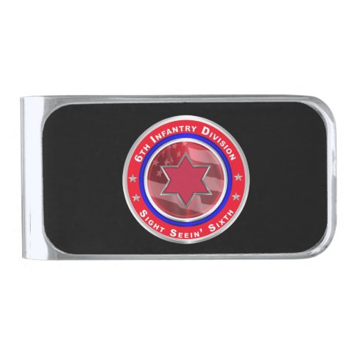 6th Infantry Division Veteran  Silver Finish Money Clip