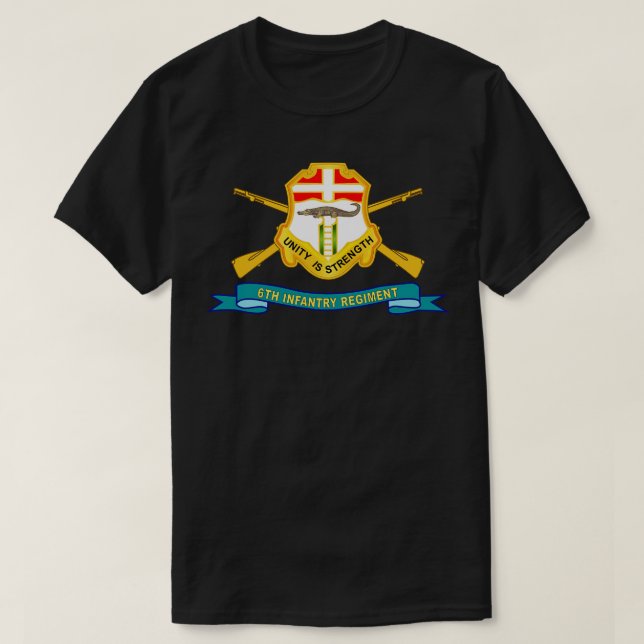 6th Infantry Regiment DUI w Br Ribbon X T-Shirt (Design Front)