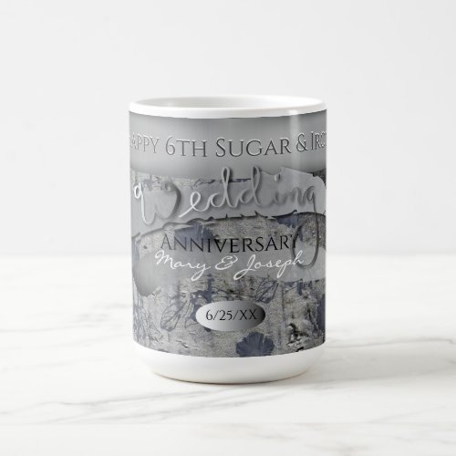 6th Iron and Sugar Wedding Anniversary Coffee Mug