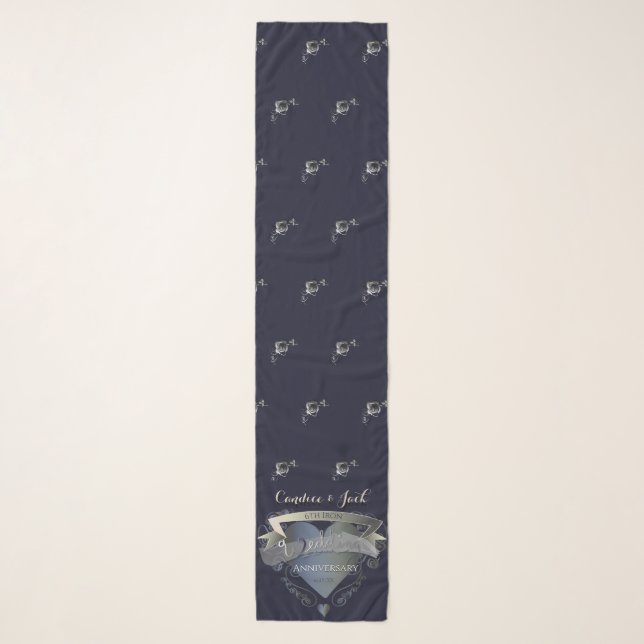 6th Iron Heart & Roses Chiffon Scarf (Front)