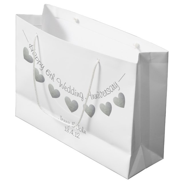 6th Iron Wedding Anniversary gift bag (Front Angled)