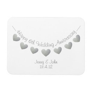 6th iron wedding anniversary gift magnet