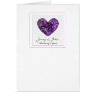 6th iron wedding anniversary purple heart cards