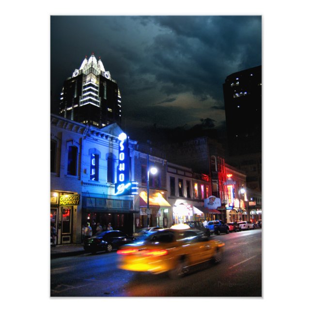 6th Street Downtown Austin Texas Photo Print (Front)