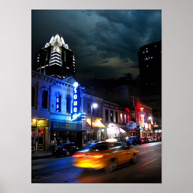 6th Street Downtown Austin Texas Poster (Front)