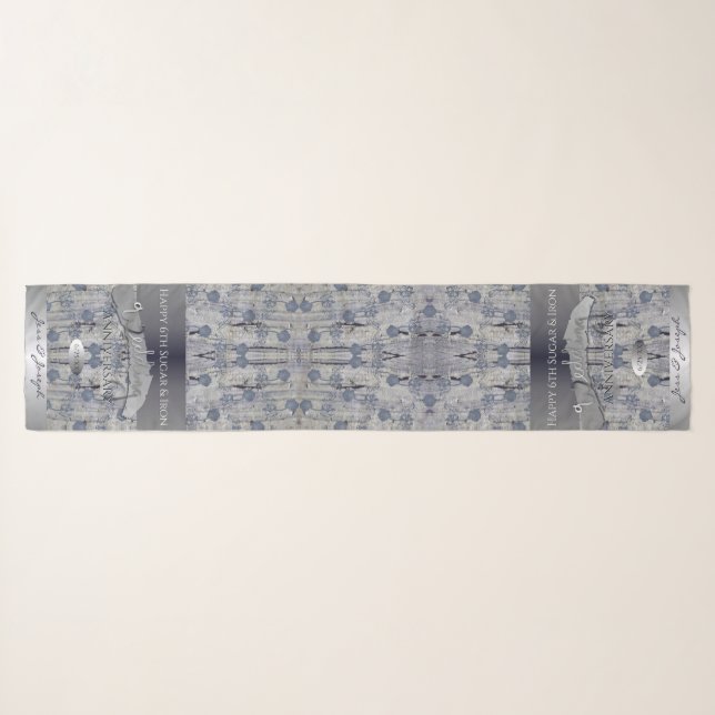 6th Sugar& Iron Wedding Anniversary  Scarf (Front (Horizontal))