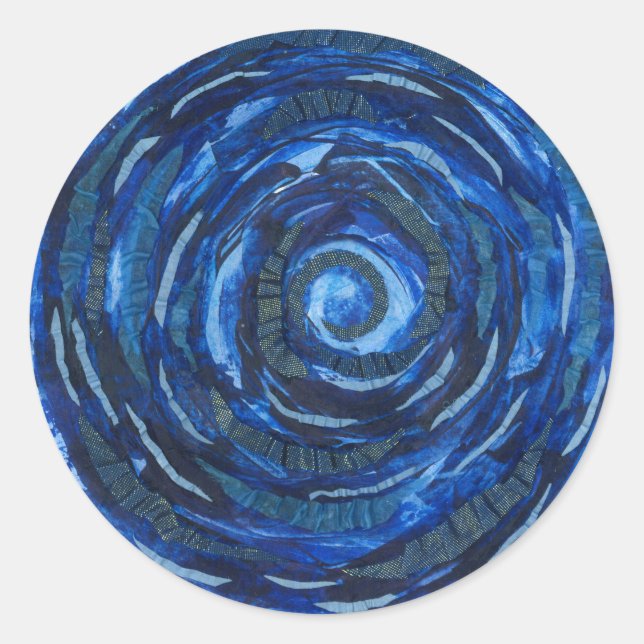 6th-Third Eye Chakra Indigo Spiral Artwork #2 Classic Round Sticker (Front)