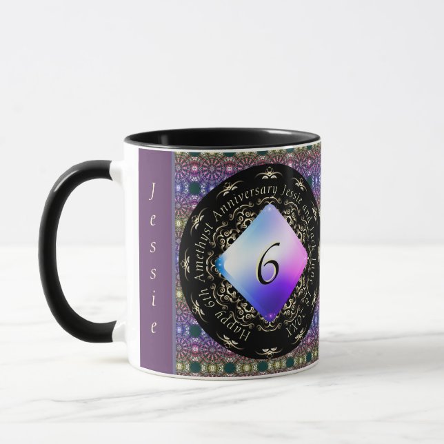 6th Wedding Anniversary Amethyst  Mug (Left)