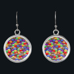 6th Wedding Anniversary Candy, Earrings<br><div class="desc">These lovely earrings have a traditional theme,  of candies. They feature my painting of colourful sugar coated sweets. A lovely gift for a lady,  perfect to combine with a matching penant and card for a truly co-ordinated gift.</div>