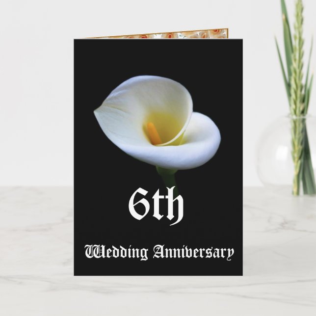 6th wedding anniversary card - Lily (Front)