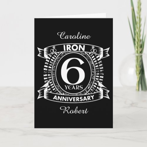 6th wedding anniversary distressed crest