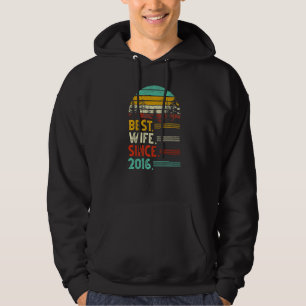 6th Wedding Anniversary Funny Best Wife Since 2016 Hoodie