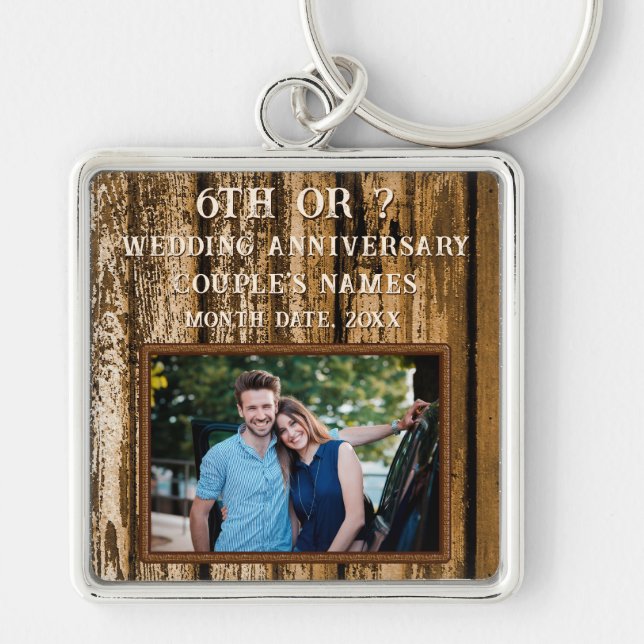 6th Wedding Anniversary Gift for Husband, Any Year Keychain (Front)