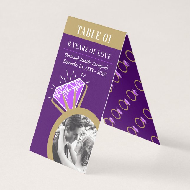 6th wedding anniversary gold ring amethyst photo (Front)