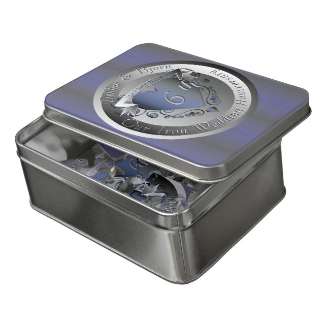 6th Wedding Anniversary Heart Emblem Iron Jigsaw  Puzzle (Lid Open)
