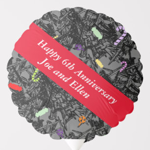 6th Wedding Anniversary, Nails and Candy Balloon