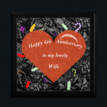 6th Wedding Anniversary, Nails and Candy, Gift Box<br><div class="desc">This editable 6th Anniversary gift box has a traditional iron and sugar theme,  featuring iron nails for strength and wrapped candies for sweetness. Perfect to hold a special treat for the one you love. The text can be changed to make it truly perfect for either husband or wife.</div>